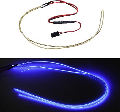 شريط إضاءة LED مرن قابل للقص متعدد الألوان (290 مم) لـ 1/24 1/18 RC Crawlers SCX24 TRX4M FCX24 FCX18 أجزاء الترقية (أزرق) in Kuwait