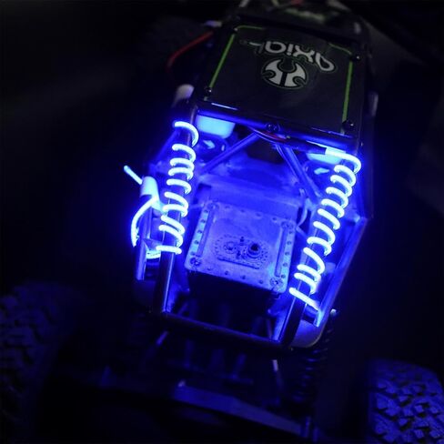 شريط إضاءة LED مرن قابل للقص متعدد الألوان (290 مم) لـ 1/24 1/18 RC Crawlers SCX24 TRX4M FCX24 FCX18 أجزاء الترقية (أزرق) in Kuwait