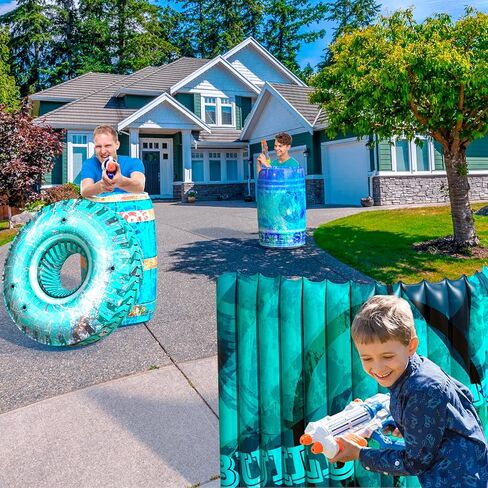 عوائق Skywin لحروب اللعب - 8 قطع قابلة للنفخ سهلة الإعداد متوافقة مع Nerf Gun Party ولعبة Laser Tag - عوائق المعركة رائعة للمأوى (8 قطع برتقالية) in Kuwait