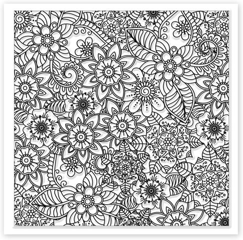Abstract Flowers Geometric Flowers Silicone Texture Stamp Polymer Clay Molds DIY Clay Texture Tools for Clay Pottery Earring Jewelry Making Stamp Engraving Machines, Flower, 5.5x5.5inch in Saudi Arabia