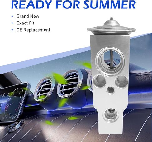 Car Air Conditioner Expansion Valve, Aluminum Steam Engine A/C Expansion Valve, Universal Car Air Conditioning Parts, Compatible with Lexus, Jaguar, Honda, T0yota, Land Rover, Subaru (Silver) in Saudi Arabia