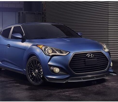 3 Pieces Front Bumper Lip Spoiler Splitter Side Body Kit Trim Protection Compatible with 2013-2017 Hyundai Veloster Turbo Model, 2014 2015 2016 (Painted Carbon Style) in Saudi Arabia