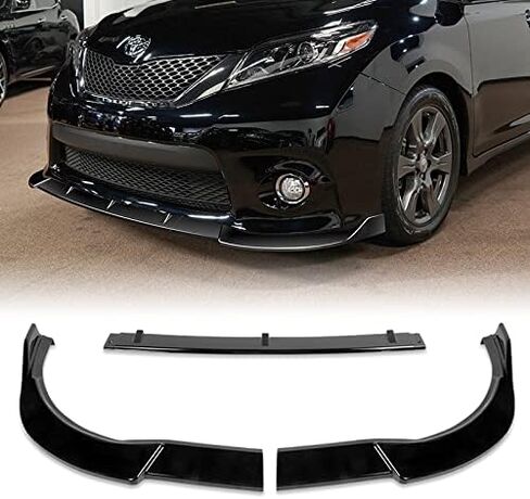 3 Pieces Front Bumper Lip Spoiler Splitter Side Body Kit Trim Protection Compatible with 2011-2017 Toyota Sienna SE Model, 2012 2013 2014 2015 2016 (Painted Carbon Style) in Saudi Arabia