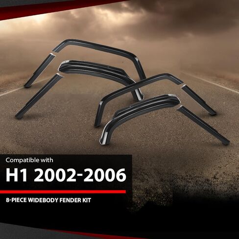 حاجز مشاعل overfender مع أجهزة 8 قطع متوافقة مع هامر H1 / همفي / HMMWV أسود in Saudi Arabia