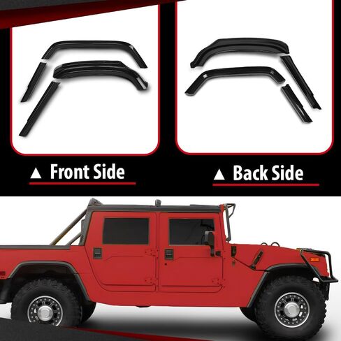 حاجز مشاعل overfender مع أجهزة 8 قطع متوافقة مع هامر H1 / همفي / HMMWV أسود in Saudi Arabia