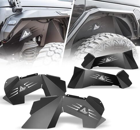 Front & Rear Inner Fender Liners Compatible with Jeep Wrangler 2007-2018 JK JKU 2/4 Door, Heavy Duty Off-Road Black Steel Pair of Inner Fender Liners Flares 4 PCS in Saudi Arabia