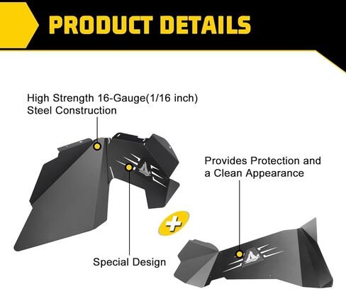 Front & Rear Inner Fender Liners Compatible with Jeep Wrangler 2007-2018 JK JKU 2/4 Door, Heavy Duty Off-Road Black Steel Pair of Inner Fender Liners Flares 4 PCS in Saudi Arabia