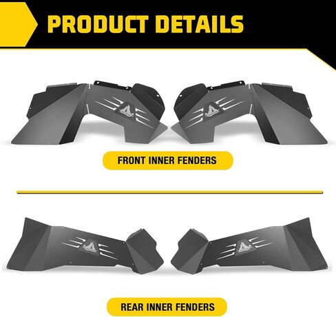Front & Rear Inner Fender Liners Compatible with Jeep Wrangler 2007-2018 JK JKU 2/4 Door, Heavy Duty Off-Road Black Steel Pair of Inner Fender Liners Flares 4 PCS in Saudi Arabia