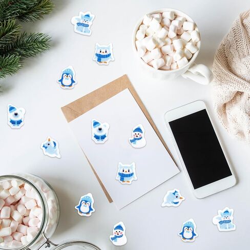 120 Pcs Winter Mini Erasers Christmas Polar Animals Bear Penguin Snowman Eraser for Kids Party Classroom Stationery Supplies in Saudi Arabia