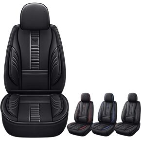 مجموعة كاملة من أغطية مقاعد السيارات ذات المقاس العالمي التي تناسب موديلات لكزس 1999-2025 95%، مجموعات داخلية للسيارات من جلد البولي يوريثان مع مسند رأس ووسادة خلفية بخط أسود وأسود in Kuwait