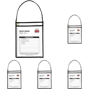 C-Line Stitched Dual Pocket Shop Ticket Holder with Hanging Strap, Both Sides Clear, 9 x 12 Inches, 15 per Box (38912) in Kuwait
