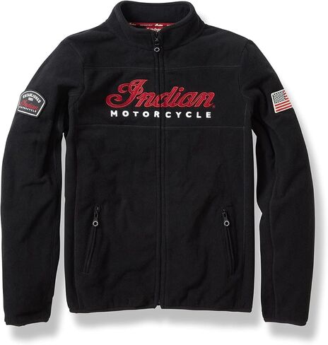 صوف بسحاب للسيدات من Indian Motorcycle، أسود، 100% بوليستر، جيوب بسحاب - 2861666 in Saudi Arabia