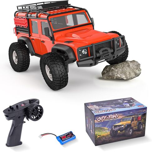 Cheerwing 1:18 Rock Crawler 2.4Ghz Car 4WD Off Road RC Monster Truck with Two-Speed Gearbox Hobby RC Car for Adults (Red) in Saudi Arabia