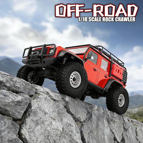 Cheerwing 1:18 Rock Crawler 2.4Ghz Car 4WD Off Road RC Monster Truck with Two-Speed Gearbox Hobby RC Car for Adults (Red) in Saudi Arabia