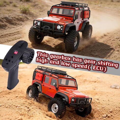 Cheerwing 1:18 Rock Crawler 2.4Ghz Car 4WD Off Road RC Monster Truck with Two-Speed Gearbox Hobby RC Car for Adults (Red) in Saudi Arabia