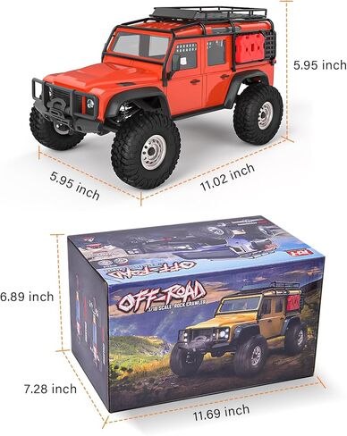 Cheerwing 1:18 Rock Crawler 2.4Ghz Car 4WD Off Road RC Monster Truck with Two-Speed Gearbox Hobby RC Car for Adults (Red) in Saudi Arabia