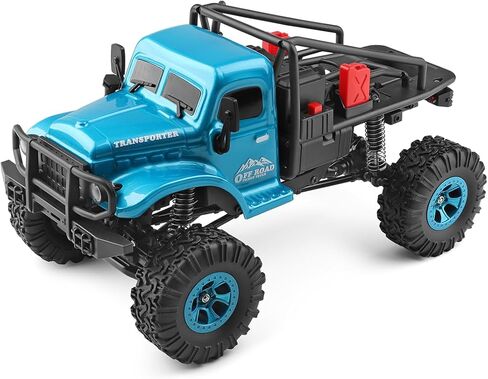 1:18 Scale RC Rock Crawler, 2.4GHz 4WD High Torque Remote Control Off-Road Truck with LED Lights, 7.4V Rechargeable All-Terrain Climbing Vehicle for Adult Hobbyists in Saudi Arabia