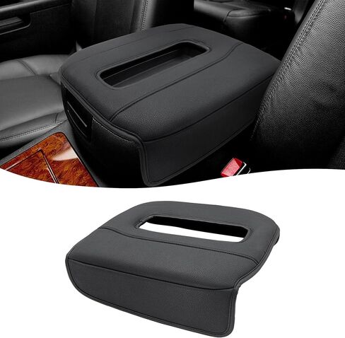 Center Console Armrest Cover for GMC Sierra & Chevy Silverado 2019-2026, 40/20/40 Jump Seat, Middle Console Lid Protector, Midlle-cut, Vinyl Leather Accessories, Anti-scratch, Black in Saudi Arabia