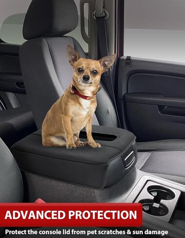 Center Console Armrest Cover for GMC Sierra & Chevy Silverado 2019-2026, 40/20/40 Jump Seat, Middle Console Lid Protector, Midlle-cut, Vinyl Leather Accessories, Anti-scratch, Black in Saudi Arabia