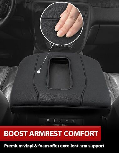 Center Console Armrest Cover for GMC Sierra & Chevy Silverado 2019-2026, 40/20/40 Jump Seat, Middle Console Lid Protector, Midlle-cut, Vinyl Leather Accessories, Anti-scratch, Black in Saudi Arabia