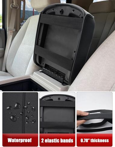 Center Console Armrest Cover for GMC Sierra & Chevy Silverado 2019-2026, 40/20/40 Jump Seat, Middle Console Lid Protector, Midlle-cut, Vinyl Leather Accessories, Anti-scratch, Black in Saudi Arabia