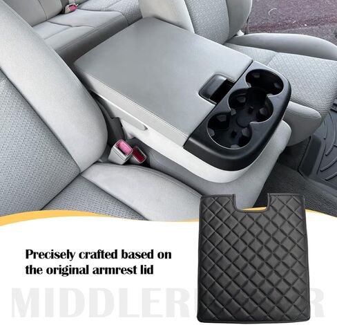 غطاء مسند ذراع وحدة التحكم المركزية لـ 2007 2008 2009 2010 2011 2012 2013 Chevy Silverado & Tahoe & Suburban، GMC Sierra، ملحقات شاحنة وسادة مسند الذراع المصنوعة من الجلد النباتي (وحدة تحكم مقعد القفز فقط) in Kuwait