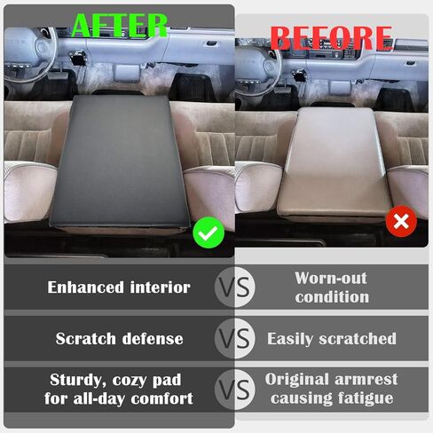 غطاء مسند ذراع وحدة التحكم المركزية لـ 2007 2008 2009 2010 2011 2012 2013 Chevy Silverado & Tahoe & Suburban، GMC Sierra، ملحقات شاحنة وسادة مسند الذراع المصنوعة من الجلد النباتي (وحدة تحكم مقعد القفز فقط) in Kuwait