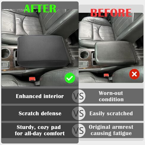 Center Console Armrest Cover for 2007 2008 2009 2010 2011 2012 2013 Chevy Silverado & Tahoe & Suburban, GMC Sierra, Vegan Leather Arm Rest Cushion Truck Accessories (Jump Seat Console Only) in Saudi Arabia