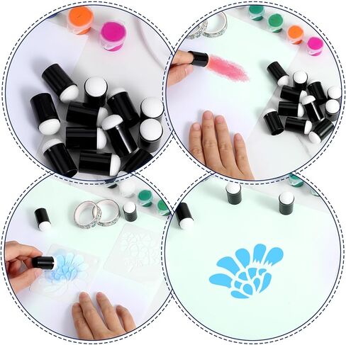 30 Pcs Finger Daubers Sponge for Painting, Face Make Up Painting Sponges for Crafting DIY, Stamping Ink, Stencil Sponges for Card Making in Saudi Arabia