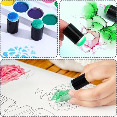 30 Pcs Finger Daubers Sponge for Painting, Face Make Up Painting Sponges for Crafting DIY, Stamping Ink, Stencil Sponges for Card Making in Saudi Arabia