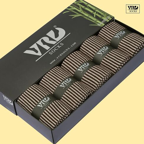 VRD SOCKS Bamboo Men’s Dress Socks, 5 Pairs Argyle Crew Socks, Moisture Wicking, Mens Mid-calf Socks, Mens Socks Size 8-13 in Kuwait