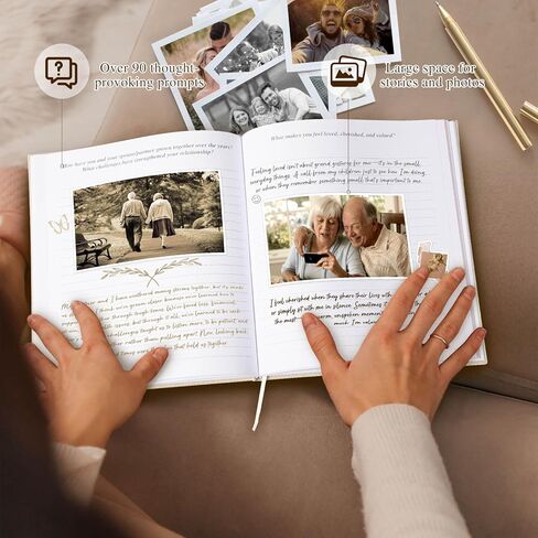 Lanpn Grandma Life Story Book Journal with 260+ Prompts, Linen Hardcover Grandmother Guided Journal Memory Keepsake Book to Fill Out, Mother's Day Birthday Christmas Gift for Grandmas, Sage Green in Saudi Arabia