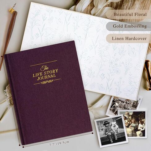 Lanpn Grandma Life Story Book Journal with 260+ Prompts, Linen Hardcover Grandmother Guided Journal Memory Keepsake Book to Fill Out, Mother's Day Birthday Christmas Gift for Grandmas, Sage Green in Saudi Arabia