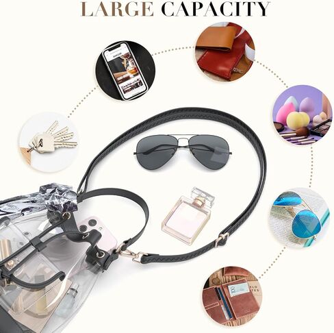 Missnine Clear Bag for Stadium Approved, Clear Crossbody Bucket Bag Transparent PVC Purse for Women, Concert Stadium Events in Kuwait