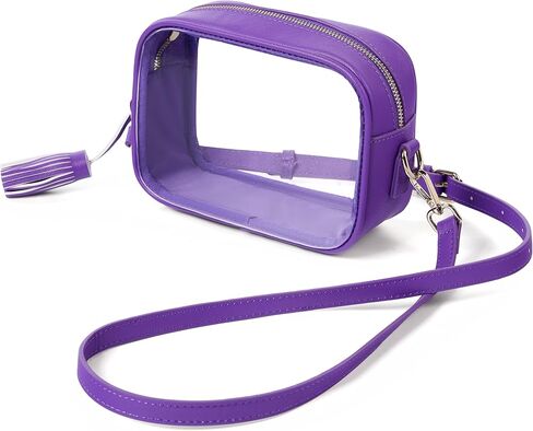Yarnic Clear Bag Stadium Approved, PVC Clear Crossbody Purse Small Clear Crossbody Bag with Adjustable Shoulder Strap in Saudi Arabia