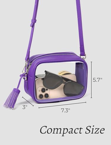 Yarnic Clear Bag Stadium Approved, PVC Clear Crossbody Purse Small Clear Crossbody Bag with Adjustable Shoulder Strap in Saudi Arabia
