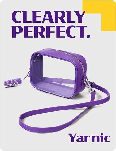 Yarnic Clear Bag Stadium Approved, PVC Clear Crossbody Purse Small Clear Crossbody Bag with Adjustable Shoulder Strap in Saudi Arabia