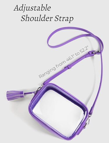 Yarnic Clear Bag Stadium Approved, PVC Clear Crossbody Purse Small Clear Crossbody Bag with Adjustable Shoulder Strap in Saudi Arabia