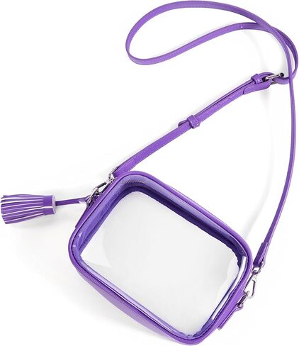Yarnic Clear Bag Stadium Approved, PVC Clear Crossbody Purse Small Clear Crossbody Bag with Adjustable Shoulder Strap in Saudi Arabia