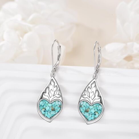 Labradorite Earrings Sterling Silver Leave Labradorite Teardrop Earrings Natural Gemstone Dangle Drop Earrings Labradorite Jewelry Gift for Women Teens Girls in Saudi Arabia