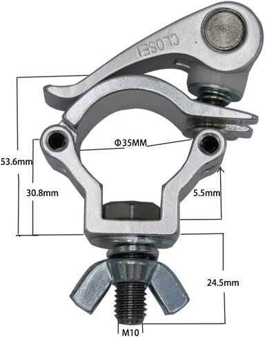 مشبك مقرنة دوار تروس مزدوج، مشابك إضاءة من الألومنيوم الفضي تناسب F34 1.88-2 بوصة أنبوب سريع الإصدار 220 رطل خطاف المسرح in Kuwait