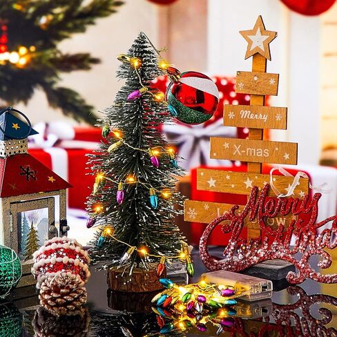 Tuanse 6 Pcs 3.3 ft Mini Christmas Lights Battery Operated Dollhouse String Lights with False Bulb Christmas Decoration Miniature Furniture Accessories Crafts (Colorful,Round Head) in Saudi Arabia