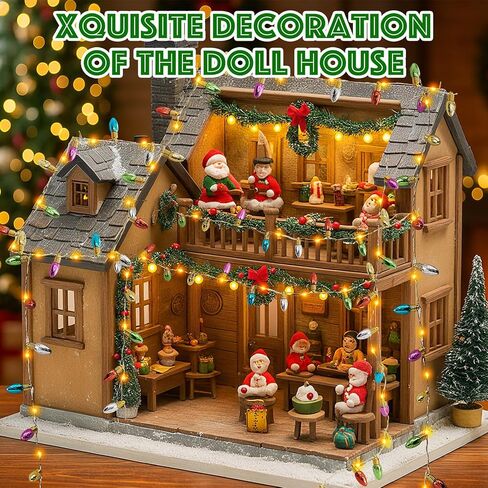 Tuanse 6 Pcs 3.3 ft Mini Christmas Lights Battery Operated Dollhouse String Lights with False Bulb Christmas Decoration Miniature Furniture Accessories Crafts (Colorful,Round Head) in Saudi Arabia