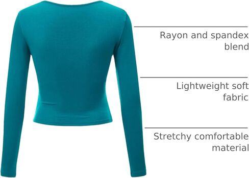 Lock and Love Women's Premium Short/Long Sleeve Deep V Neck Slim fit Cross Wrap Crop top Shirt-Made in USA in Kuwait