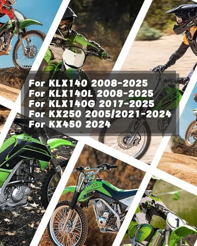 مشابك مقود KLX140 مقاس 7/8 بوصة مثبتة على قضيب المقود لـ KLX140/L 2008-2025، KLX140G 2017-2025، KX250 2005/2021-2024، KX450 2024 دراجات ترابية، أخضر in Kuwait