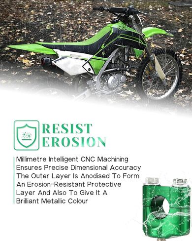 مشابك مقود KLX140 مقاس 7/8 بوصة مثبتة على قضيب المقود لـ KLX140/L 2008-2025، KLX140G 2017-2025، KX250 2005/2021-2024، KX450 2024 دراجات ترابية، أخضر in Kuwait