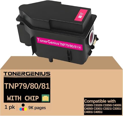 خراطيش حبر TNP79 TNP80 TNP81 متوافقة مع خرطوشة الحبر Konica Minolta bizhub C3300i C3320i C3350i C4000i C4050i C3301i C3321i C3351i C4001i C4051i، 4 عبوات أسود/سماوي/أرجواني/أصفر in Kuwait