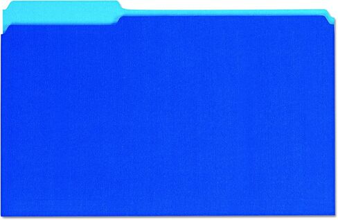 Universal Interior File Folders, 1/3-Cut Tabs: Assorted, Legal Size, 11-pt Stock, Blue, 100/Box in Saudi Arabia