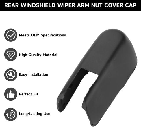 Premium Rear Windshield Wiper Arm Nut Cover Cap for Subaru Impreza 2007-2011 / Subaru WRX 2005-2014 / Crosstrek 2013-2022 / Forester 2010-2022 | Weather-Resistant Plastic | Replaces 86538AG010 in Saudi Arabia