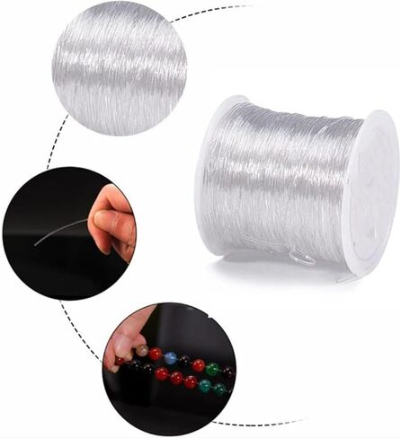 1roll Plastic Crystal DIY Beading Stretch Cords Elastic Line Jewelry Making Supply Wire Strings Thread Accessories 100m (Transparent 0.5mm) in Saudi Arabia